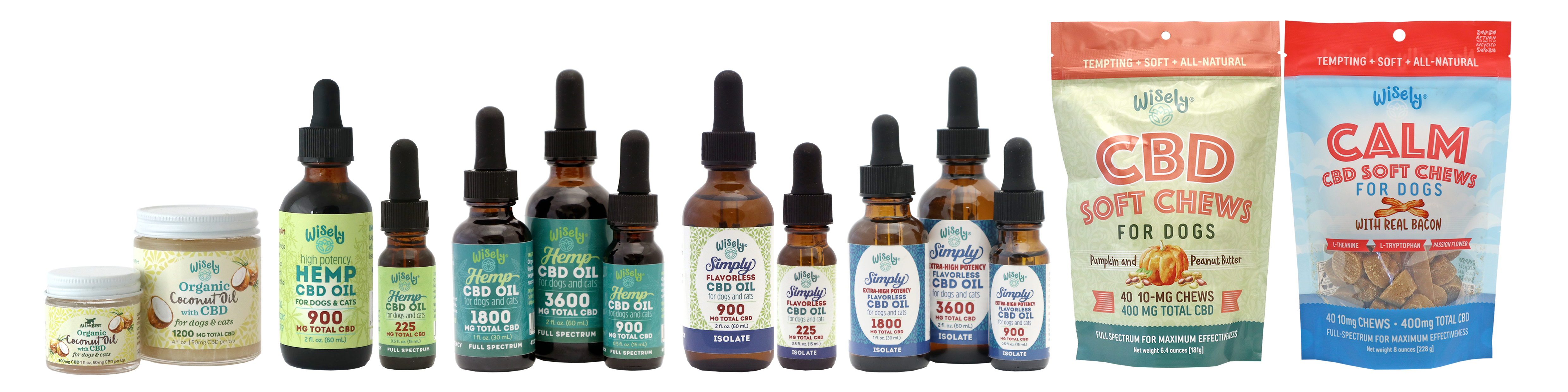 Complete line of Wisely CBD products